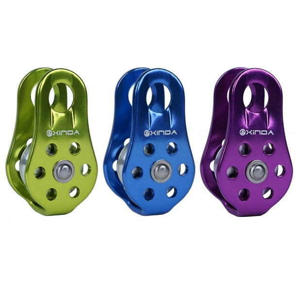 Rock Climbing Pulley Aluminum Outdoor Hiking Block Lifting Fixed Rope Equipment